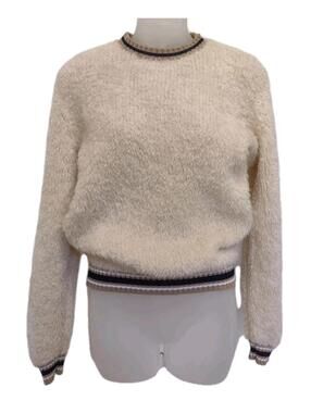 Tommy Hilfiger Italian Yarn Pilca Teddy Furry Sweater Creamy Colour Size S